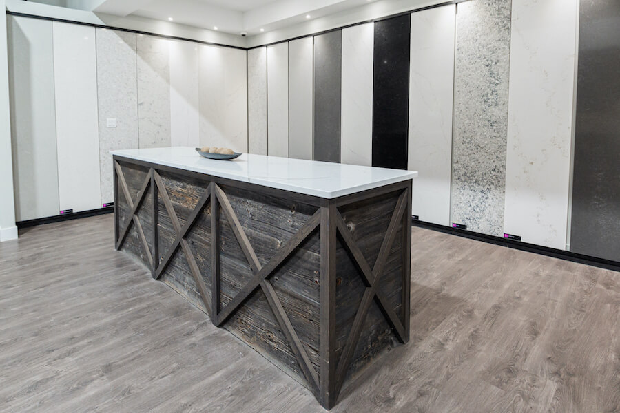 Sloan Stone Design Showroom displaying quartz samples