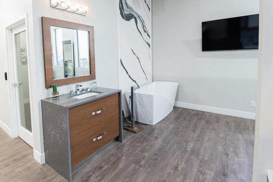Sloan Stone Design Showroom displaying bathroom vanity